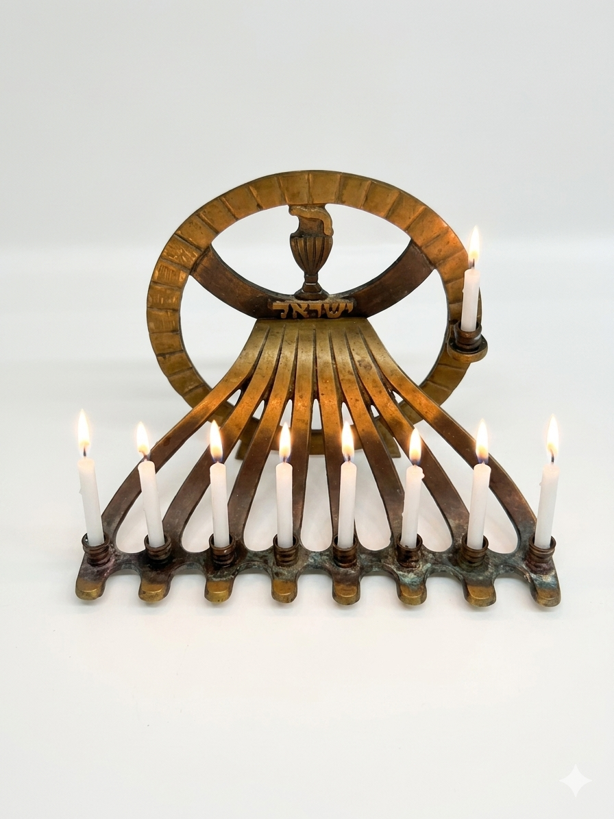 חנוכיית ישראליאנה עשויה פליז