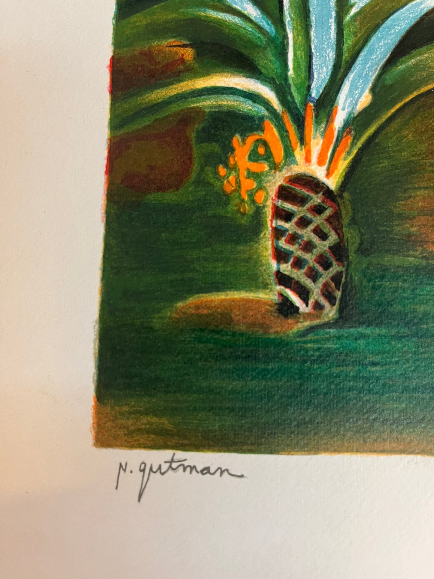 נחום גוטמן | ליטוגרפיה (פרדס ובאר / נוף כפרי) | הדפס ממוספר