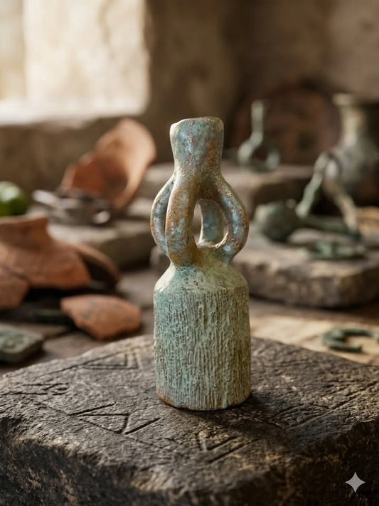 פמוט קרמיקה פיסולי | עבודת סטודיו (Studio Pottery), ישראל | שנות ה-60/70