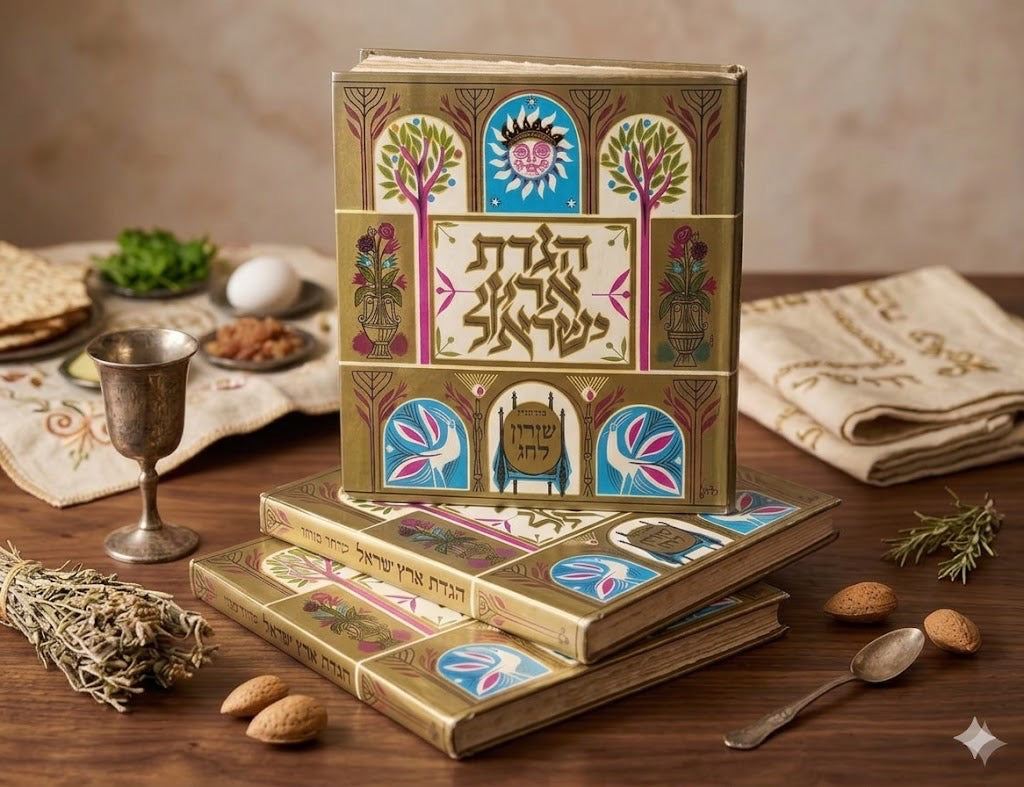 נוסטלגיה ישראלית | סט 4 הגדות "הגדת ארץ ישראל" בכריכה קשה | איורים: שמואל כץ, הוצאת כתר