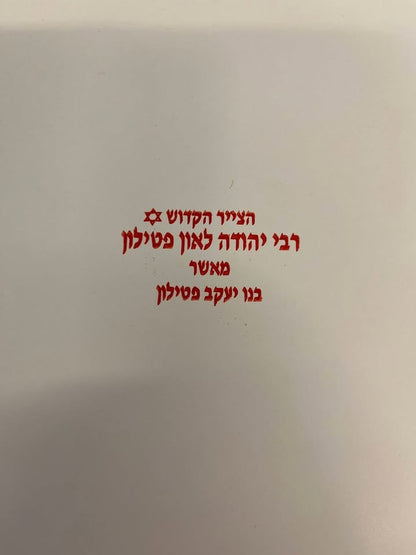 רבי יהודה לאון פטילון | הדפס אמנותי חתום | אישור מקוריות מאת בנו | 48×34 ס״מ