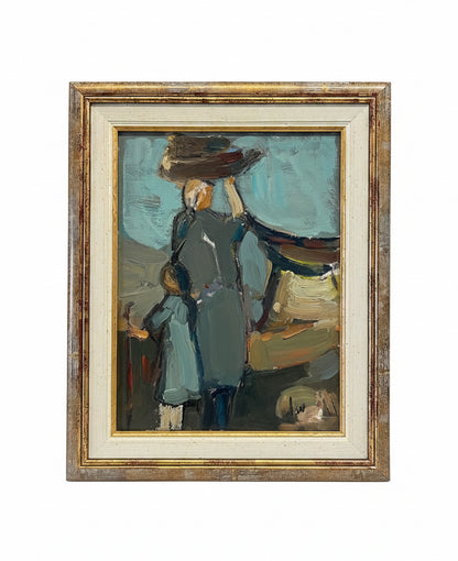 חיים מקל | אֵם וּבַת | שמן על לוח | 39X31 ס״מ | חתום