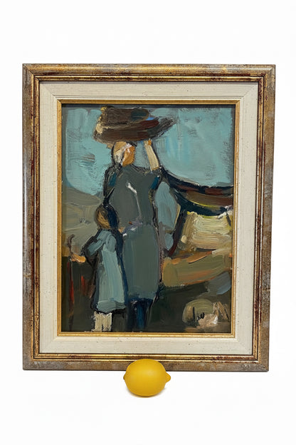 חיים מקל | אֵם וּבַת | שמן על לוח | 39X31 ס״מ | חתום