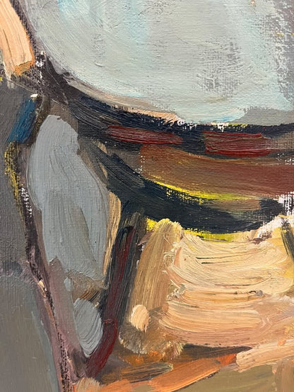 חיים מקל | אֵם וּבַת | שמן על לוח | 39X31 ס״מ | חתום
