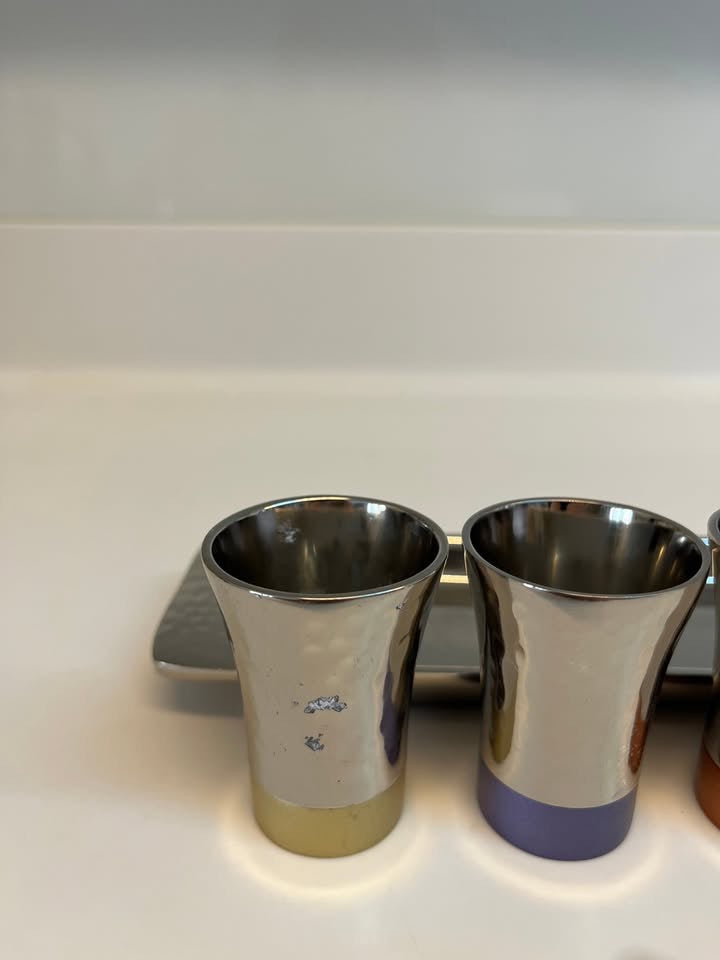 עמנואל, סט כוסיות ליקר ומגש לקידוש