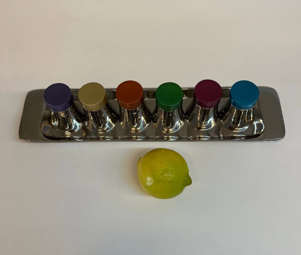 עמנואל, סט כוסיות ליקר ומגש לקידוש