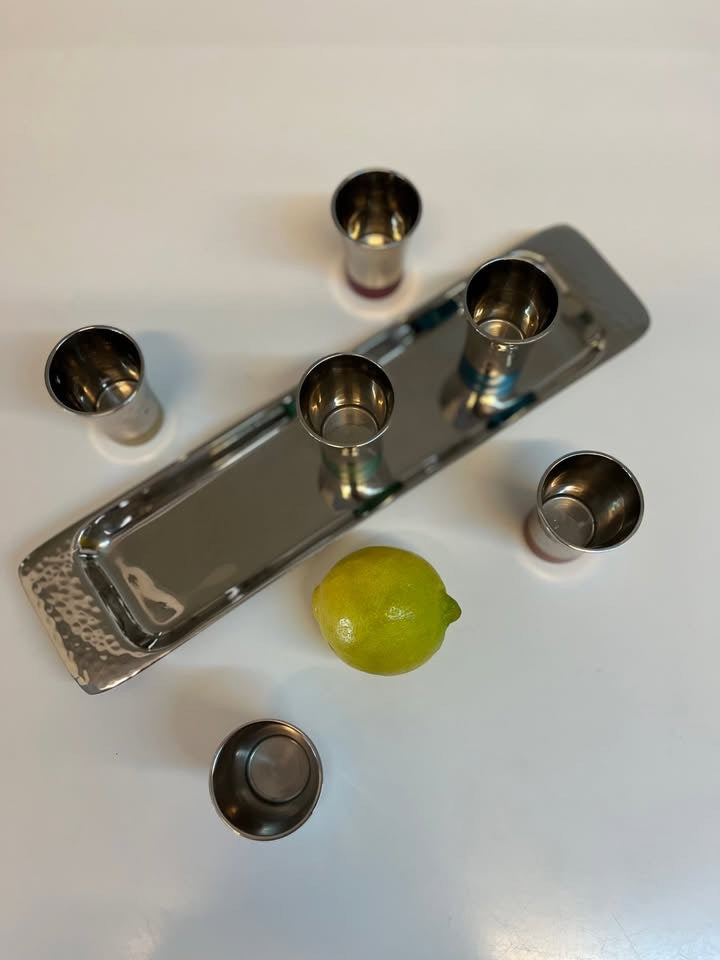 עמנואל, סט כוסיות ליקר ומגש לקידוש