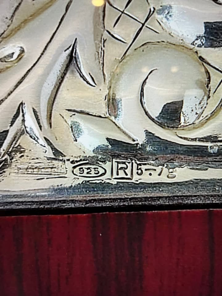 מגש שבת וסכין לחלה, עץ בשילוב כסף 925