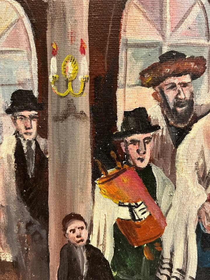 דורפמן | "הוצאת ספרי תורה" | שמן על בד | חתום | יודאיקה ואמנות יהודית קלאסית נוסטלגית