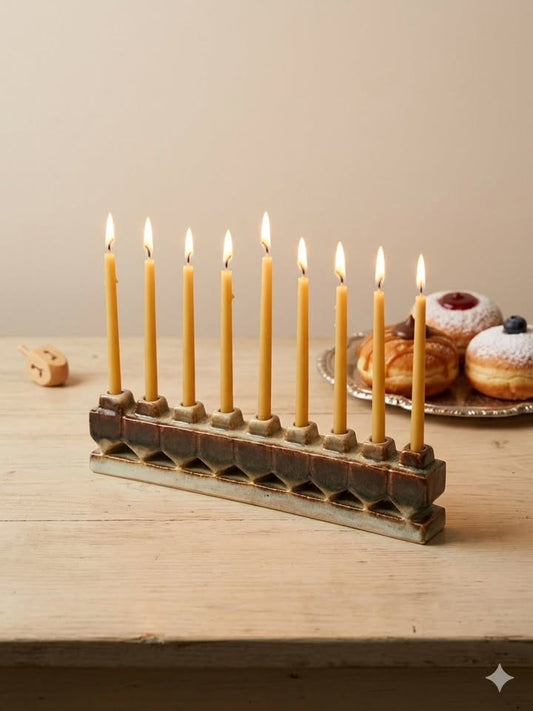 חנוכיית סביבונים קרמיקה ישראלית