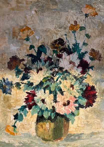 קמיל בוקרוס (1885–1964) | זר חרציות בר באגרטל | שמן על בד | אקספרסיוניזם אירופאי מוקדם (1934)