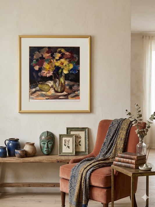 ליטוגרפיה ׳פרחים באגרטל׳