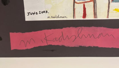 מנשה קדישמן, ליטוגרפיה מקורית חתומה צבועה ידנית