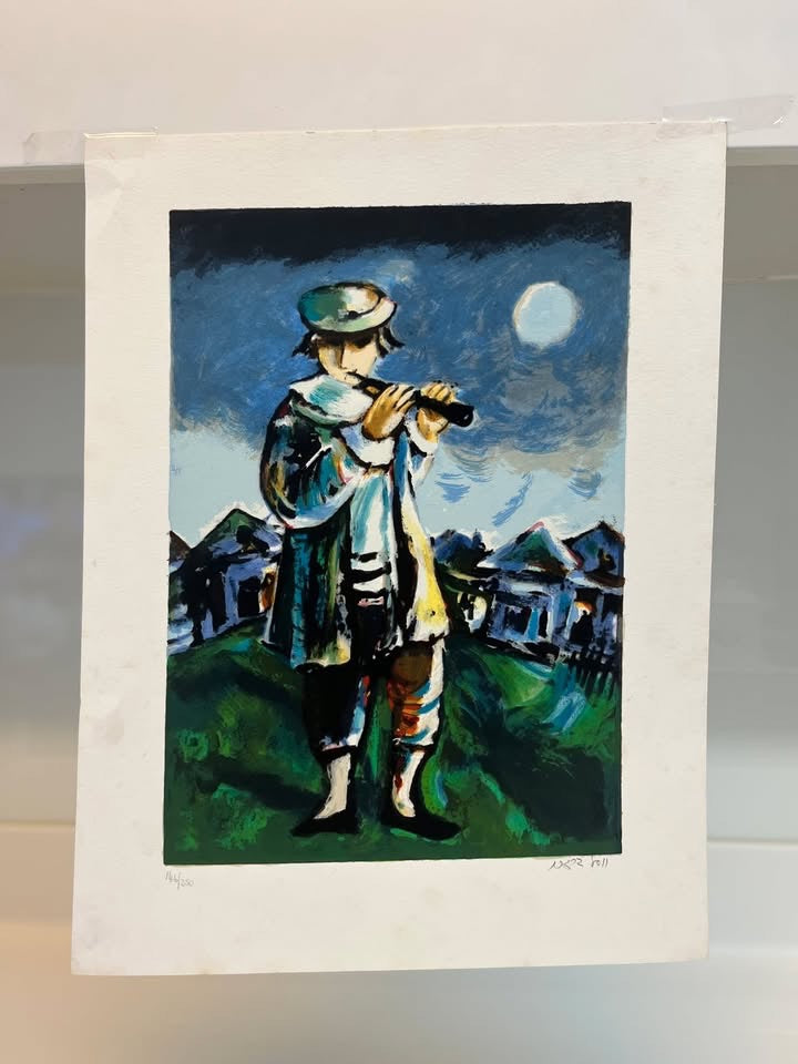 יוסל ברגנר, ליטוגרפיה ׳חסיד מנגן בחליל׳