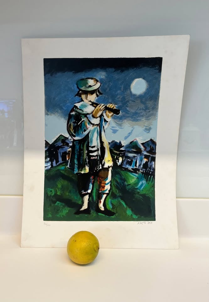 יוסל ברגנר, ליטוגרפיה ׳חסיד מנגן בחליל׳