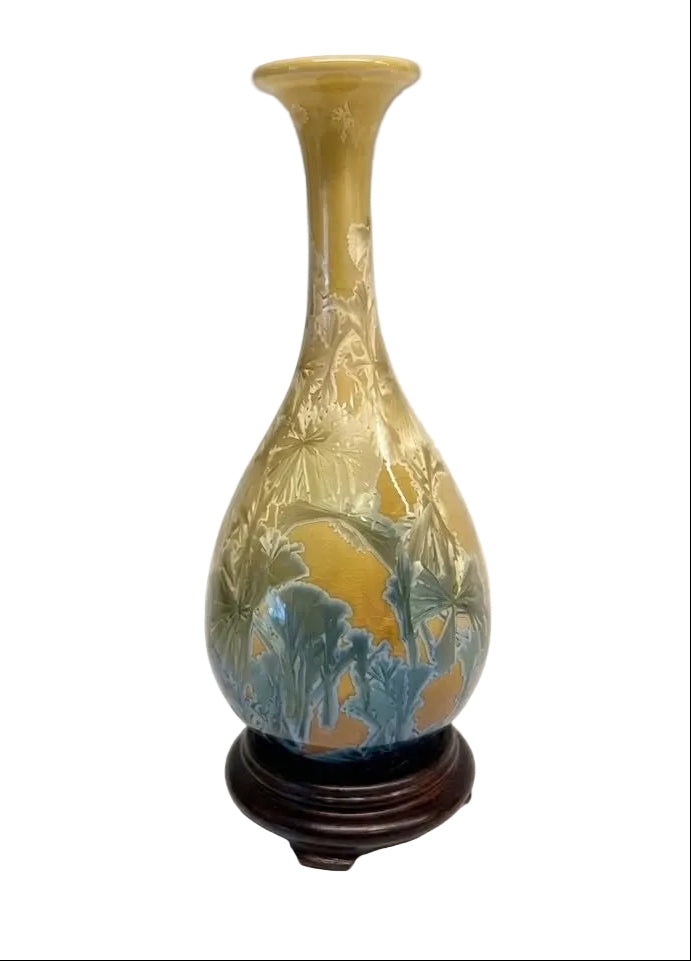 אגרטל מרהיב בזיגוג גבישי | (Crystalline Glaze) | טייוואן | מחצית שנייה של המאה ה-20