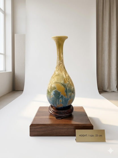 אגרטל מרהיב בזיגוג גבישי | (Crystalline Glaze) | טייוואן | מחצית שנייה של המאה ה-20