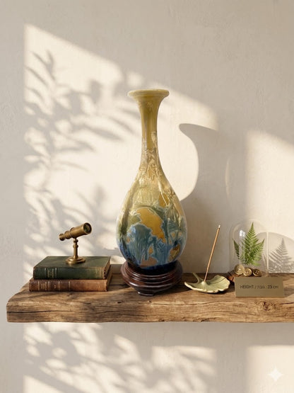 אגרטל מרהיב בזיגוג גבישי | (Crystalline Glaze) | טייוואן | מחצית שנייה של המאה ה-20
