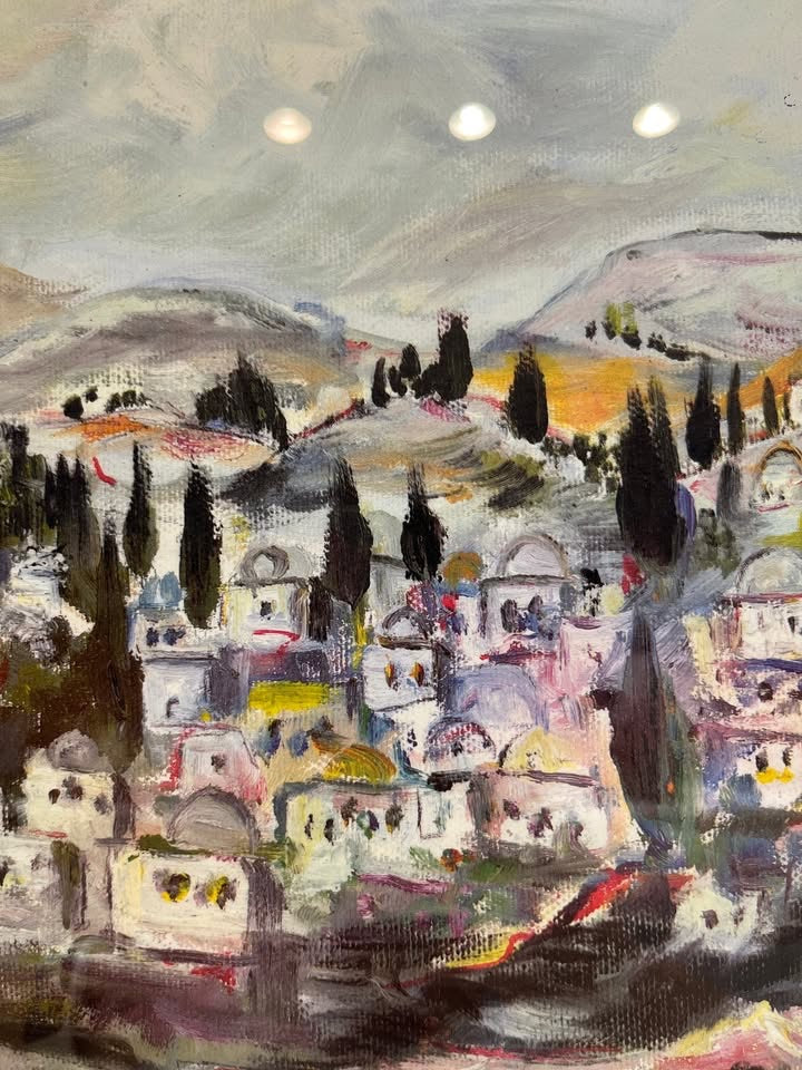 "נוף ירושלמי" | ישראל ברמן (Israel Berman) | ליטוגרפיה צבעונית חתומה וממוספרת