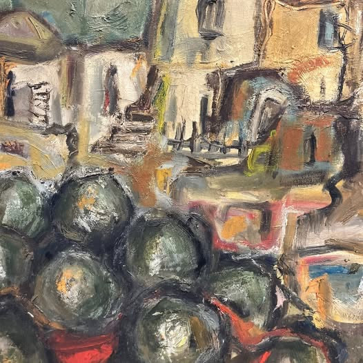 "מוכר האבטיחים" | עקיבא ירקון | שמן על בד, 1969 | וינטג' ישראלי מקורי