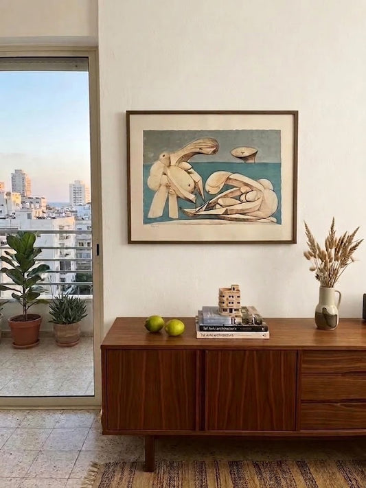 "על החוף" (On the Beach) | פבלו פיקאסו (Pablo Picasso) | ליטוגרפיה צבעונית חתומה וממוספרת