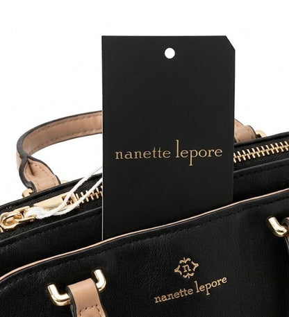 תיק יד וכתף Nanette Lepore | שחור קלאסי משולב ורוד פודרה | חדש עם תגיות!