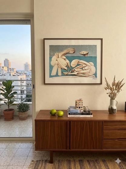 "על החוף" (On the Beach) | פבלו פיקאסו (Pablo Picasso) | ליטוגרפיה צבעונית חתומה וממוספרת