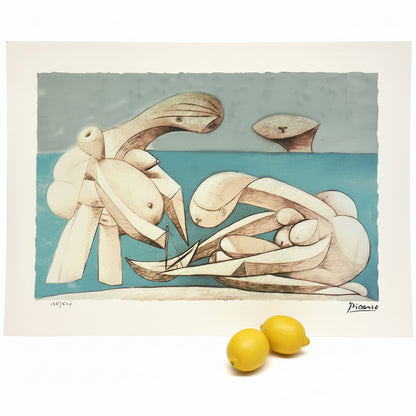 "על החוף" (On the Beach) | פבלו פיקאסו (Pablo Picasso) | ליטוגרפיה צבעונית חתומה וממוספרת
