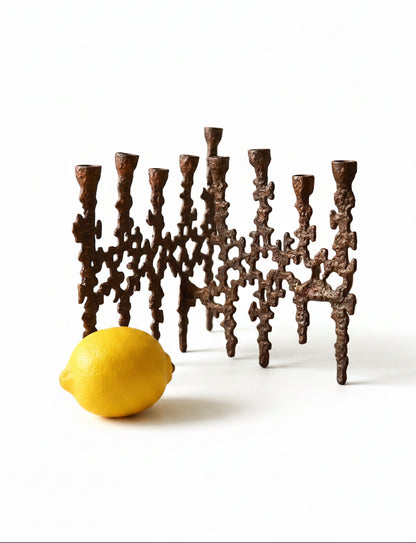 Brass Hannukah lamp, Jerusalem