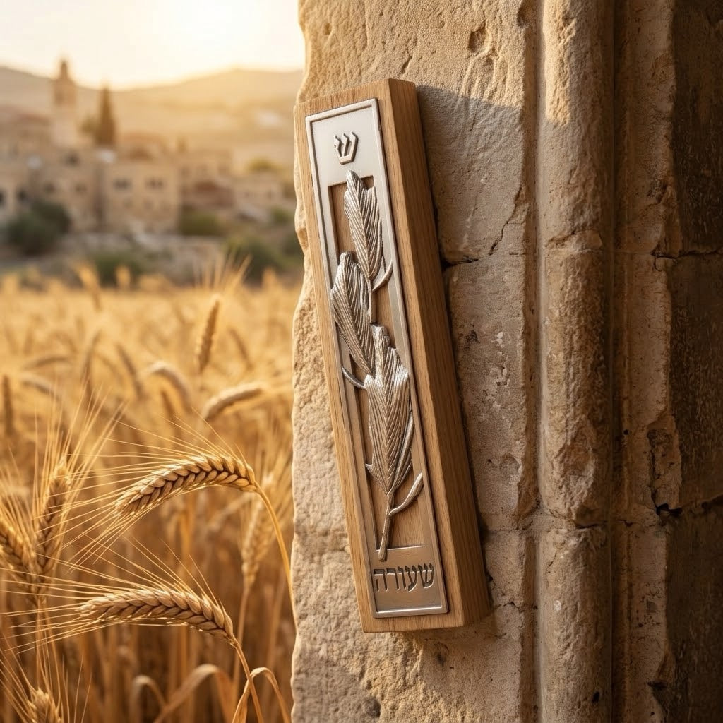 בית מזוזה מעוצב מסדרת שבעת המינים ׳שעורה׳