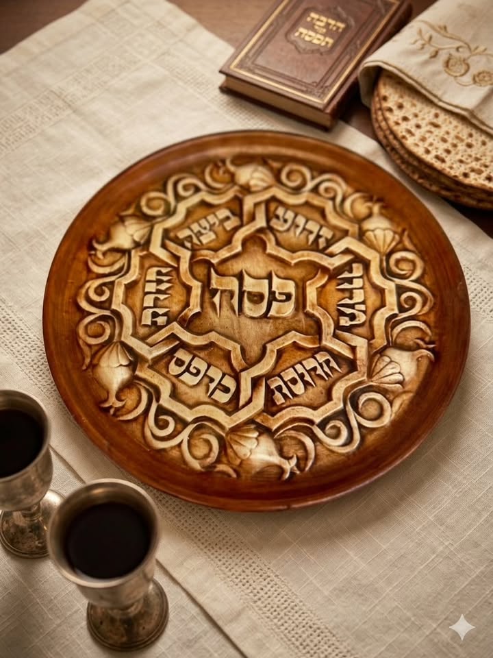 צלחת סדר פסח בעיצוב אליעזר וייסהוף