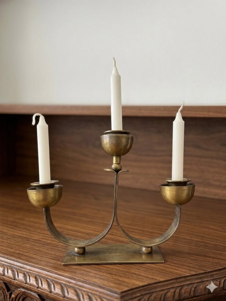 פמוט וינטג׳ ישראלי עשוי פליז