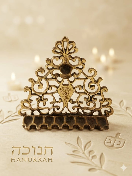 חנוכיית פליז איטלקית עתיקה