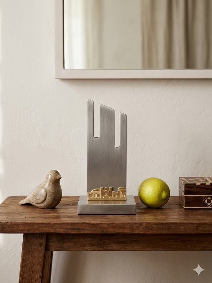 Oppenheim two-branched Shabbat candelabra