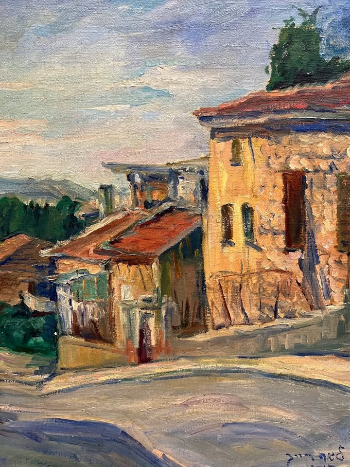 לאה רייך (1914–1991) | נוף כפרי בירושלים (1975) | שמן על בד | אימפרסיוניזם ישראלי