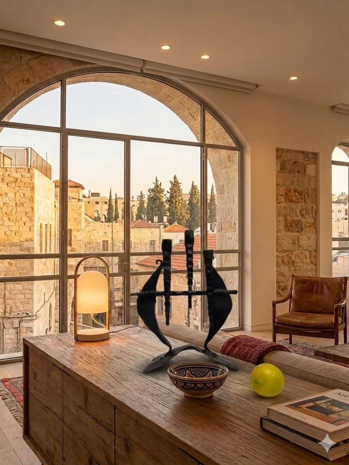 דוד פלומבו, פמוט תלת קני בצורת נבל דוד