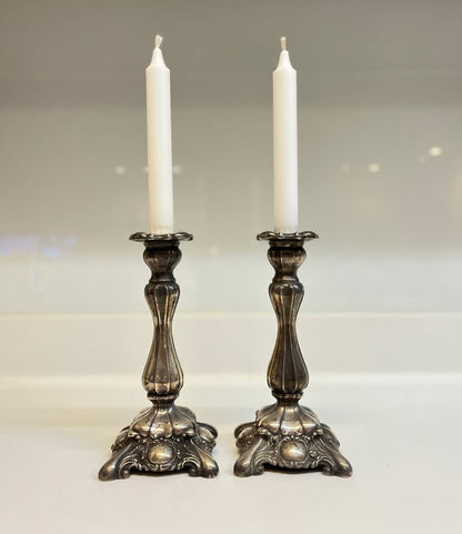 זוג פמוטים עתיקים מצופים כסף