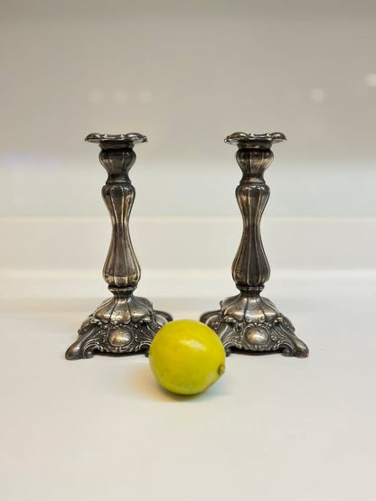 זוג פמוטים עתיקים מצופים כסף