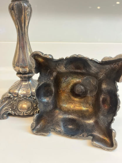 זוג פמוטים עתיקים מצופים כסף