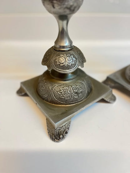 זוג פמוטים פולנים עתיקים, ציפוי כסף