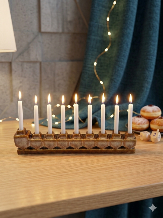 חנוכיית סביבונים וינטג׳, קרמיקה ישראלית