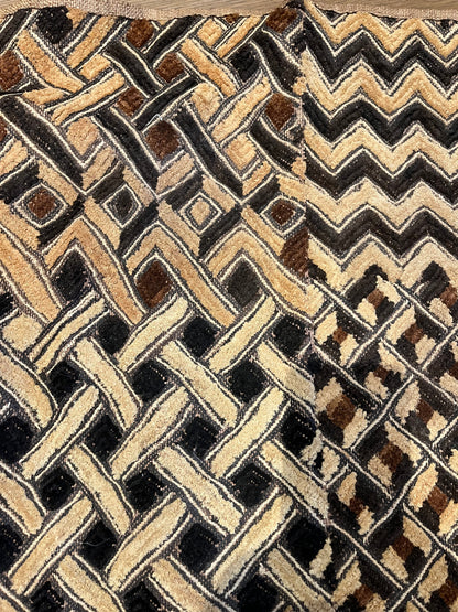 אוסף שטיחוני "קובה" (Kuba Cloth) אתניים – 4 יחידות מקוריות