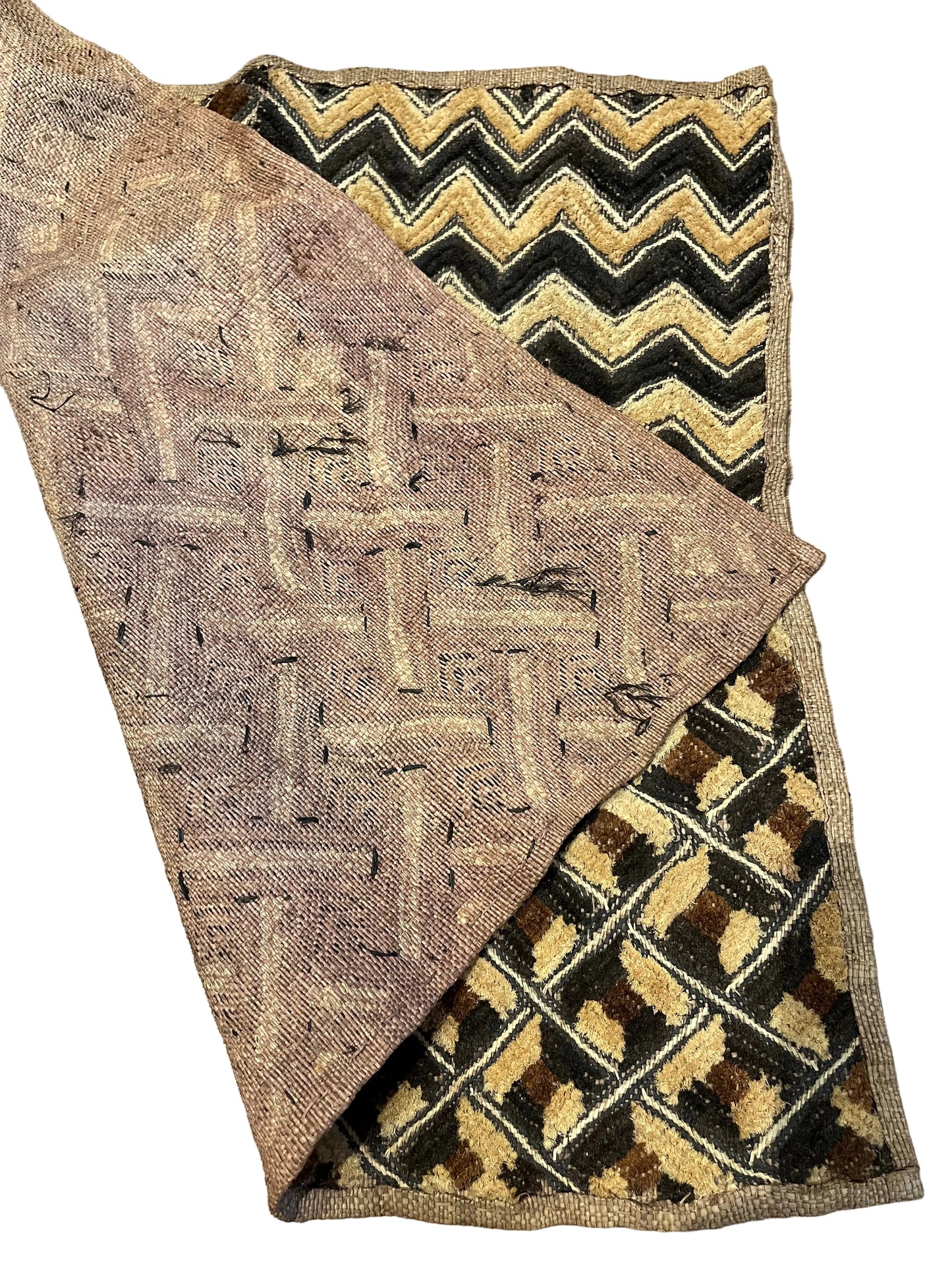 אוסף שטיחוני "קובה" (Kuba Cloth) אתניים – 4 יחידות מקוריות