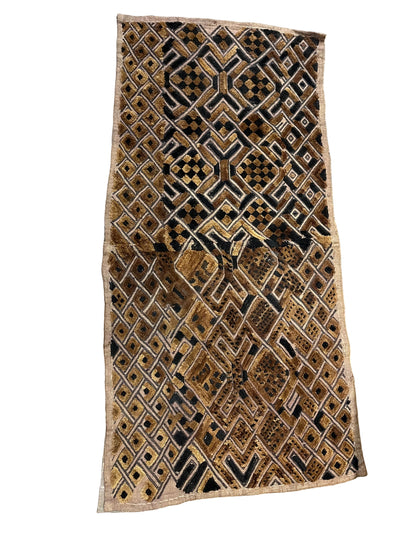 אוסף שטיחוני "קובה" (Kuba Cloth) אתניים – 4 יחידות מקוריות