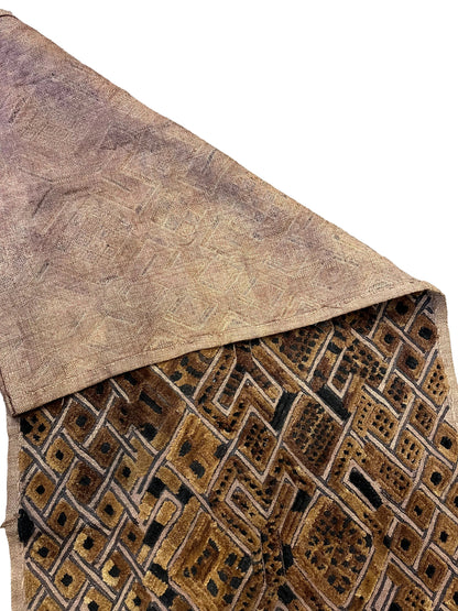 אוסף שטיחוני "קובה" (Kuba Cloth) אתניים – 4 יחידות מקוריות