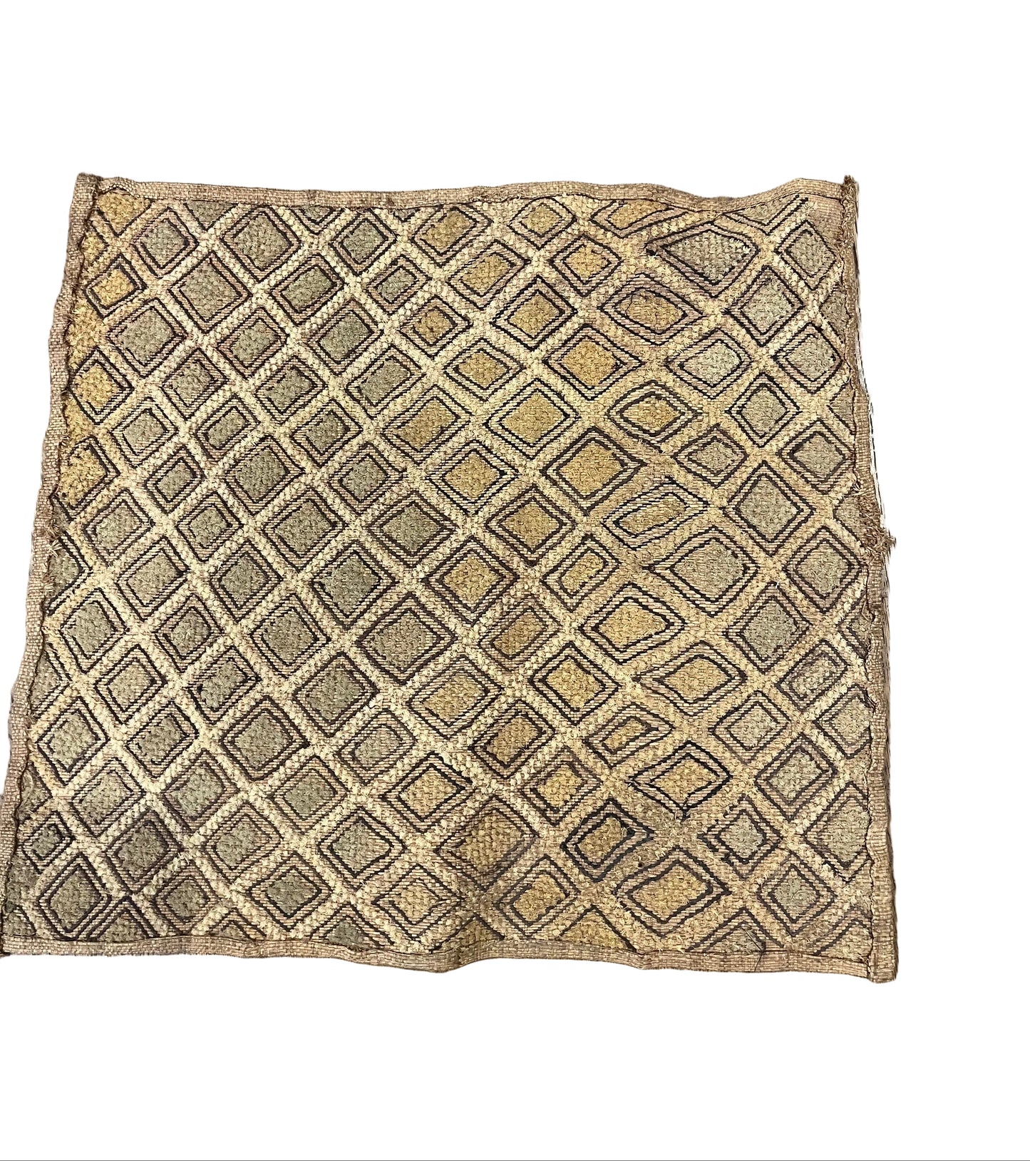 אוסף שטיחוני "קובה" (Kuba Cloth) אתניים – 4 יחידות מקוריות
