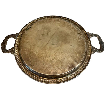 מגש הגשה עגול ומפואר | פלייט כסף (Silver Plated) | חריטות רוקוקו קלאסיות (שלהי המאה ה-19 - אמצע המאה ה-20)