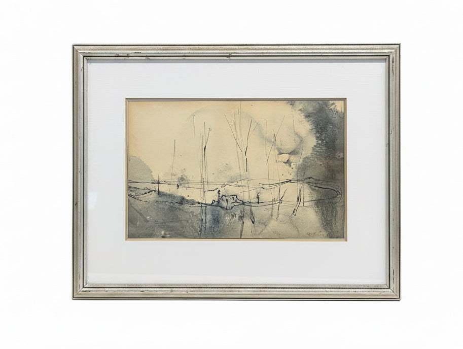 ציור אקוורל מקורי | אסתר פרץ ארד (1921–2005) | "נוף"