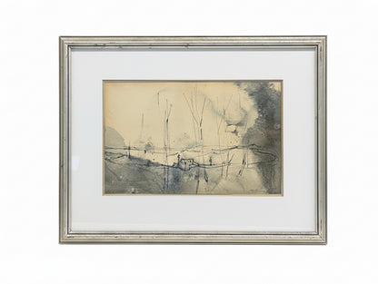 ציור אקוורל מקורי | אסתר פרץ ארד (1921–2005) | "נוף"